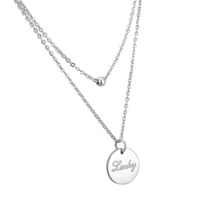 Load image into Gallery viewer, 1PC Double Layers Pendant Necklace Stainless Steel Charm Necklaces With Link Chains Fashion Necklaces Jewelry For Women