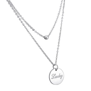 1PC Double Layers Pendant Necklace Stainless Steel Charm Necklaces With Link Chains Fashion Necklaces Jewelry For Women