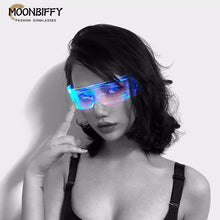 Carica l'immagine nel visualizzatore di Gallery, Occhiali luminosi a LED Bar KTV DJ Puntelli per performance Decorazione per feste Natale Halloween Decorazioni per il viso Maschera Occhiali Occhiali