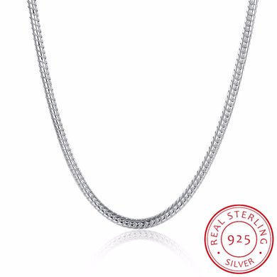 925 sterling silver jewelry 4mm wide round smooth snake chains necklace for men's women trendy wholesale choker necklace