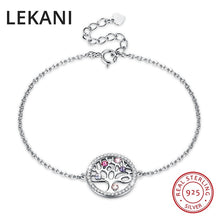 Load image into Gallery viewer, Crystals From Swarovski Real 925 Silver Chain Life Tree Link Bracelet Bangles Accessories For Women Wedding Fine Jewelry