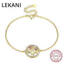 Load image into Gallery viewer, Crystals From Swarovski Real 925 Silver Chain Life Tree Link Bracelet Bangles Accessories For Women Wedding Fine Jewelry