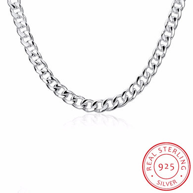 Men's Fine Jewelry 20'' width 10mm Flat necklace 925 sterling silver fashion charm thick side necklace Colar de Prata
