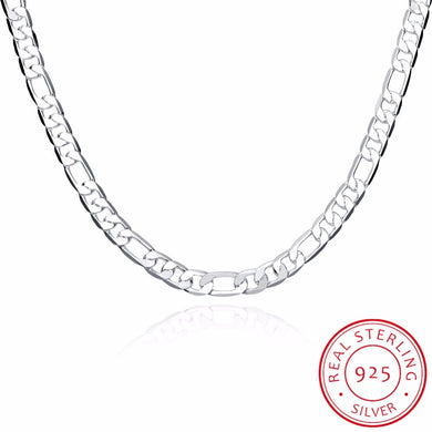 Men's Fine Jewelry High Quality 925 Sterling Silver 10mm 20'' 50cm Silver Necklace Figaro Chain For Male Christmas Gifts