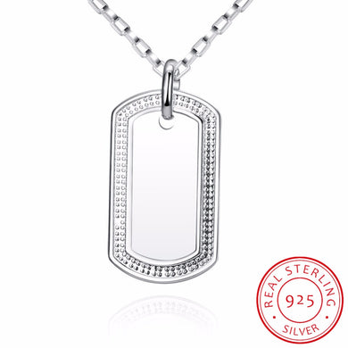 Men's Protection Define ID Necklaces Pendants 925 Sterling Silver Army Necklace Fine Jewelry Colar de Prata