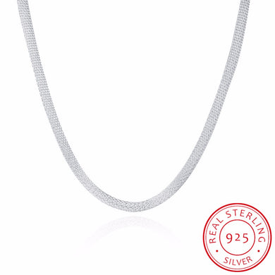 Mesh Snake Chain Choker Necklace Co Men's Fine Jewelry 4MM 50CM 925 sterling silver Round Necklace 20inchs