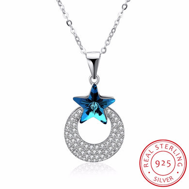 Nuovo arrivo di lusso in argento sterling 925 con ciondolo a forma di stella di luna per le donne, gioielli raffinati, design alla moda 