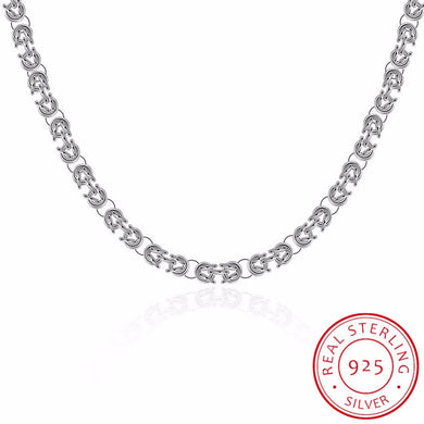 New Arrivals Male 7MM Full Sideways Silver Necklace 925 Sterling Silver Fine Jewelry Women Men Link Chain Necklace