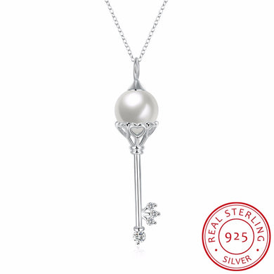 New Collection Genuine 925 Sterling Silver Love Friends Family Pearl Necklace Jewelry Bijoux