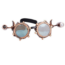Load image into Gallery viewer, LELINTA Red Blue Lenses Steampunk Goggles With Desgin Rave Festival Party EDM Glasses Cosplay  Vintage Glass Eyewear