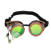 Load image into Gallery viewer, LELINTA Red Blue Lenses Steampunk Goggles With Desgin Rave Festival Party EDM Glasses Cosplay  Vintage Glass Eyewear