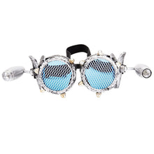 Load image into Gallery viewer, LELINTA Red Blue Lenses Steampunk Goggles With Desgin Rave Festival Party EDM Glasses Cosplay  Vintage Glass Eyewear