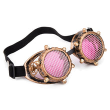 Load image into Gallery viewer, LELINTA Red Blue Lenses Steampunk Goggles With Desgin Rave Festival Party EDM Glasses Cosplay  Vintage Glass Eyewear