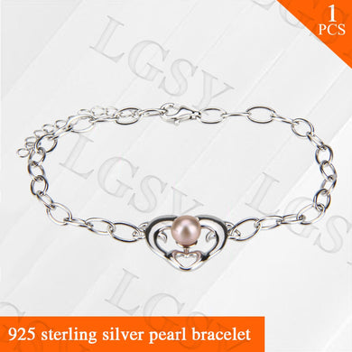 Bel braccialetto in argento sterling a forma di doppio delfino con gioielli di moda con 7-8 perle Akoya da indossare elegante 