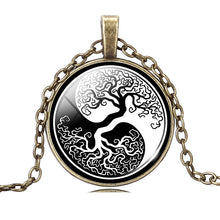 Load image into Gallery viewer, Fashion Life Tree Glass Cabochon Statement Necklace &amp; Pendant Jewelry Vintage Bronze Chain Choker Necklace For Women