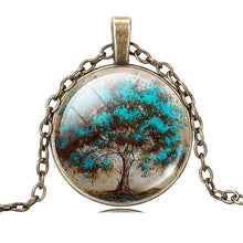 Load image into Gallery viewer, Fashion Life Tree Glass Cabochon Statement Necklace &amp; Pendant Jewelry Vintage Bronze Chain Choker Necklace For Women