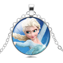 Load image into Gallery viewer, The Long Chain Jewelry Necklace Crystal Cabochon Princess Elsa Anna Pendant Necklace Girl Choker Silver Color