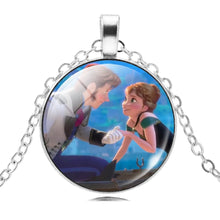 Load image into Gallery viewer, The Long Chain Jewelry Necklace Crystal Cabochon Princess Elsa Anna Pendant Necklace Girl Choker Silver Color