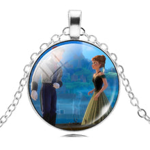 Load image into Gallery viewer, The Long Chain Jewelry Necklace Crystal Cabochon Princess Elsa Anna Pendant Necklace Girl Choker Silver Color