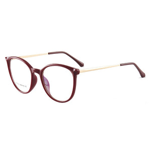LIONLK Comfortable Cat Eye Flat Lens Women's Anti-Blue Light Glasses  Frame TR90 Transparent Pink Oversized Computer