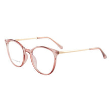 Carica l&#39;immagine nel visualizzatore di Gallery, LIONLK Comfortable Cat Eye Flat Lens Women&#39;s Anti-Blue Light Glasses  Frame TR90 Transparent Pink Oversized Computer