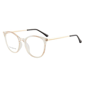 LIONLK Comfortable Cat Eye Flat Lens Women's Anti-Blue Light Glasses  Frame TR90 Transparent Pink Oversized Computer