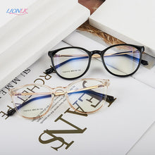 Carica l&#39;immagine nel visualizzatore di Gallery, LIONLK Comfortable Cat Eye Flat Lens Women&#39;s Anti-Blue Light Glasses  Frame TR90 Transparent Pink Oversized Computer