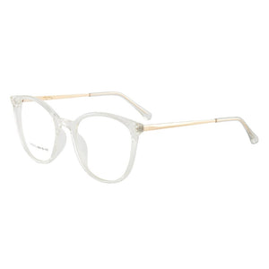LIONLK Comfortable Cat Eye Flat Lens Women's Anti-Blue Light Glasses  Frame TR90 Transparent Pink Oversized Computer