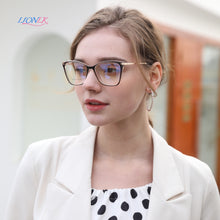 Load image into Gallery viewer, LIONLK Brand Retro Cat Eye Women Glasses Square Big Frame Anti-Computer Blue Light TR90 Pink Black Transparent Color
