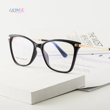 Load image into Gallery viewer, LIONLK Brand Retro Cat Eye Women Glasses Square Big Frame Anti-Computer Blue Light TR90 Pink Black Transparent Color