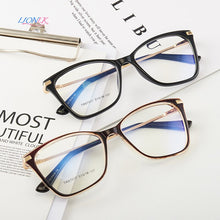 Load image into Gallery viewer, LIONLK Brand Retro Cat Eye Women Glasses Square Big Frame Anti-Computer Blue Light TR90 Pink Black Transparent Color