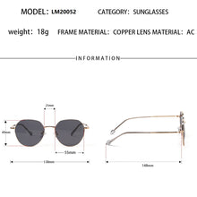 Load image into Gallery viewer, LIONLK  Trend Small Polygon Ocean Sunglasses  Retro Metal Full Frame Designer Glasses UV400 Black Yellow Blue 2023