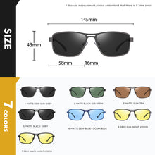 Load image into Gallery viewer, LIOUMO 2023 Sunglasses Men Polarized Square Metal Frame Male Sun Glasses Driving Fishing Night Vision zonnebril heren
