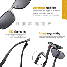 Load image into Gallery viewer, LIOUMO 2023 Sunglasses Men Polarized Square Metal Frame Male Sun Glasses Driving Fishing Night Vision zonnebril heren