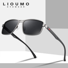 Load image into Gallery viewer, LIOUMO 2023 Sunglasses Men Polarized Square Metal Frame Male Sun Glasses Driving Fishing Night Vision zonnebril heren