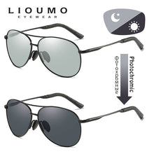 Load image into Gallery viewer, LIOUMO 20231 Men Vintage Alloy Polarized Photochromic Sunglasses Pilot Sun glasses Coating Lens Driving Eyewear For Men/Women