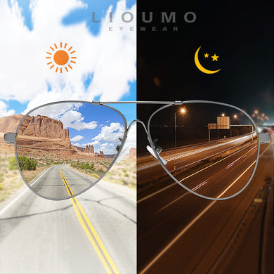 LIOUMO 20232 Titanium Alloy Men's Sunglasses Polarized Women Pilot Glasses Photochromic Driving Goggles zonnebril heren