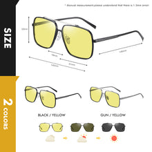 Load image into Gallery viewer, LIOUMO Aluminum Magnesium Oversized Sunglasses Men Polarized Photochromic Glasses Women Night Vision Lens zonnebril