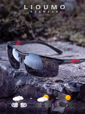 LIOUMO Aluminum Magnesium Polarized Sunglasses Men Intelligent Photochromic Glasses Women Safe Driving Fishing Goggle zonnebril