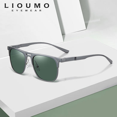 LIOUMO Aluminum Magnesium Square Sunglasses Men Polarized Driving Sun Glasses Women Classic Design Eyewear lentes de sol hombre