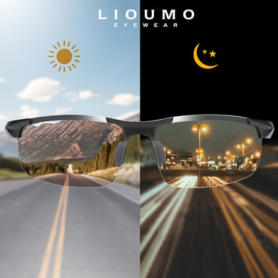 LIOUMO Aluminum Outdoor Sports Pochromic Sunglasses Men Polarized Driving Glasses Anti-Glare Goggle UV400 gafas de sol hombre