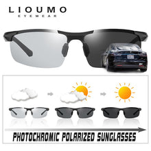 Load image into Gallery viewer, LIOUMO Aluminum Outdoor Sports Pochromic Sunglasses Men Polarized Driving Glasses Anti-Glare Goggle UV400 gafas de sol hombre
