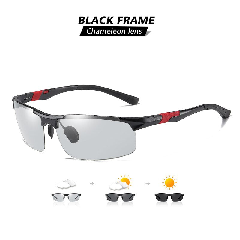 LIOUMO Aluminum Outdoor Sports Pochromic Sunglasses Men Polarized Driving Glasses Anti-Glare Goggle UV400 gafas de sol hombre