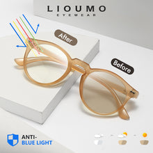 Load image into Gallery viewer, LIOUMO Anti Blue Light Glasses Women Men Photochromic Eyewear Computer Game Blue Light Blocking Eyewear Chameleon Trendy Unisex