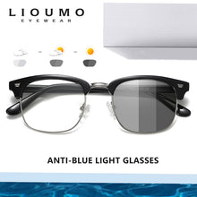 Load image into Gallery viewer, LIOUMO Blue Light Blocking Computer Glasses Square Frame Photochromic Eyeglasses Women Men Anti Blue Rays Unisex Eyewear UV400