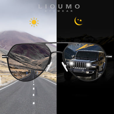 LIOUMO Brand Aluminum Magnesium Photochromic Sunglasses Men Women Polarized Driving Glasses Day Night Vision Goggle gafas de sol