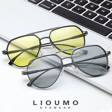 Load image into Gallery viewer, LIOUMO Brand Aluminum Magnesium Photochromic Sunglasses Men Women Polarized Driving Glasses Day Night Vision Goggle gafas de sol