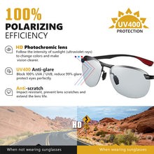 Load image into Gallery viewer, LIOUMO Brand Rimless Photochromic Sunglasses Men Polarized Chameleon Glasses Women Driving Goggles Sun Glasses zonnebril heren