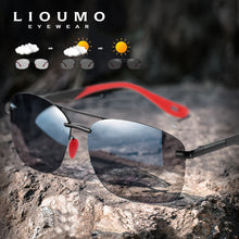 Load image into Gallery viewer, LIOUMO Brand Ultralight Rimless Men&#39;s Sunglasses Polarized Women Sun Glasses Photochromic Driving Eyewear lentes de sol hombre