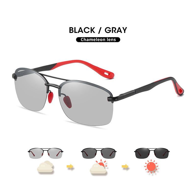 LIOUMO Brand Ultralight Rimless Men's Sunglasses Polarized Women Sun Glasses Photochromic Driving Eyewear lentes de sol hombre